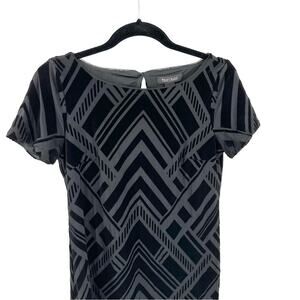 WHBM velour textured geometric pattern dress Size S